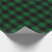 Groen kerstritssluitpapier met tartan cadeaupapier (Hoek)