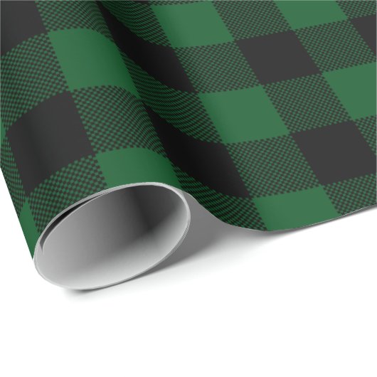 Groen kerstritssluitpapier met tartan cadeaupapier (Rol Hoek)