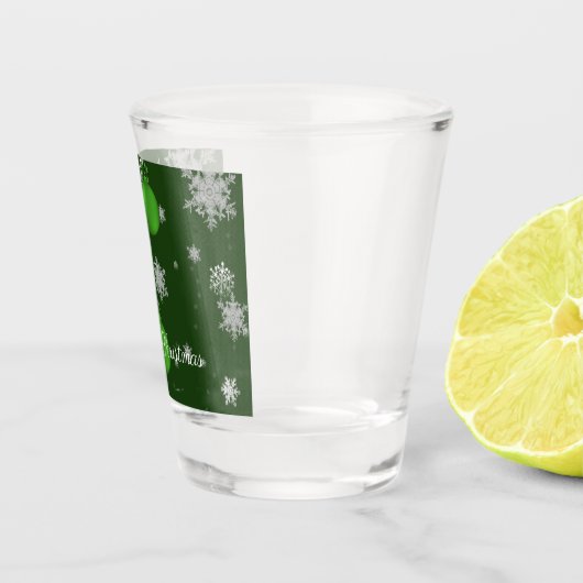 Groen kerstsierglas shot glas (Rechts)