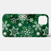 Groen kerstsneeuwvlokpatroon met tien taai xtreme Case-Mate iPhone case (Achterkant (horizontaal))
