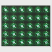 Groen kerstsnowflake-omslagpapier cadeaupapier (Vlak)