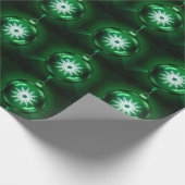 Groen kerstsnowflake-omslagpapier cadeaupapier (Hoek)
