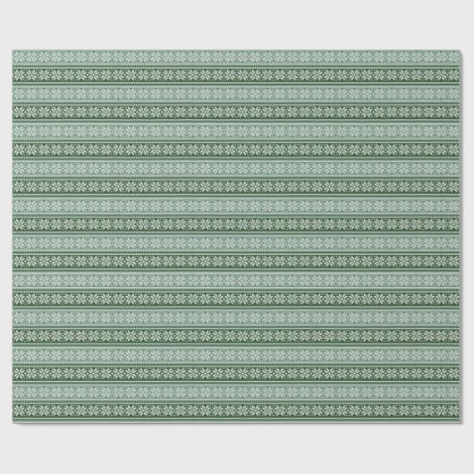 Groen kerstsnowflake Ugly Sweater Cadeaupapier (Vlak)