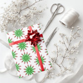 Groen kerstsnowflakes cadeaupapier