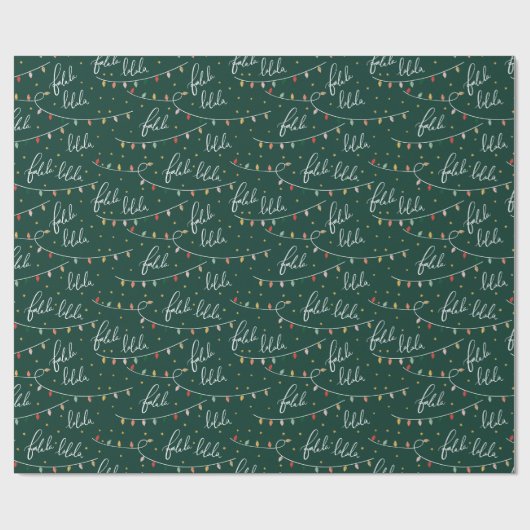 Groen kerstvakantie inpakpapier (Vlak)