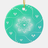 groen kerstversiering met Tiny Angels Keramisch Ornament (Voorkant)
