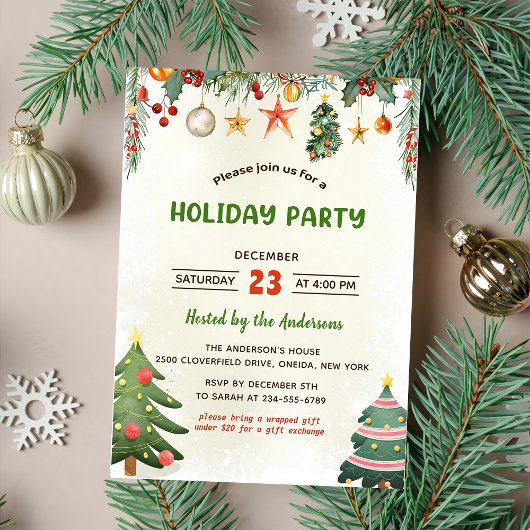 Groen Kerstversiering Vakantiefeest Kaart