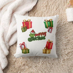 Groen Kerstwezen met Cadeauverpakkingen Kussen