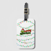 Groen Kerstwezen met Kerstverlichting Bagagelabel (Voorkant (verticaal))