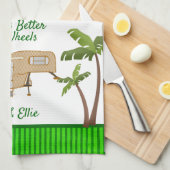 Groen keukenhanddoekje voor reishanddoeken, Gezegd Theedoek (Quarter Fold)