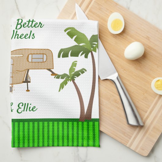 Groen keukenhanddoekje voor reishanddoeken, Gezegd Theedoek (Quarter Fold)