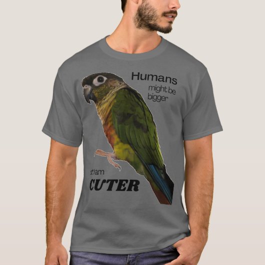 Groen keurig ontwerp Conure paraket T-shirt (Voorkant)