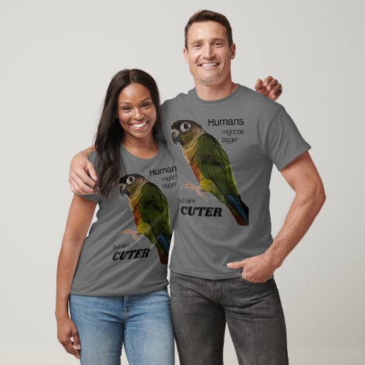Groen keurig ontwerp Conure paraket T-shirt (Unisex)