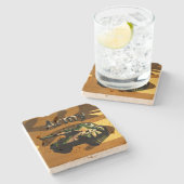 Groen Khaki Army Tank, Stone Onderzetter (Zijkant)