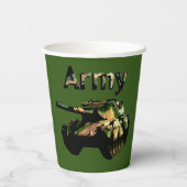 Groen Khaki Legerketank, papieren kopjes Papieren Bekers (Achterkant)