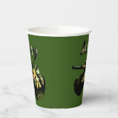 Groen Khaki Legerketank, papieren kopjes Papieren Bekers (Links)