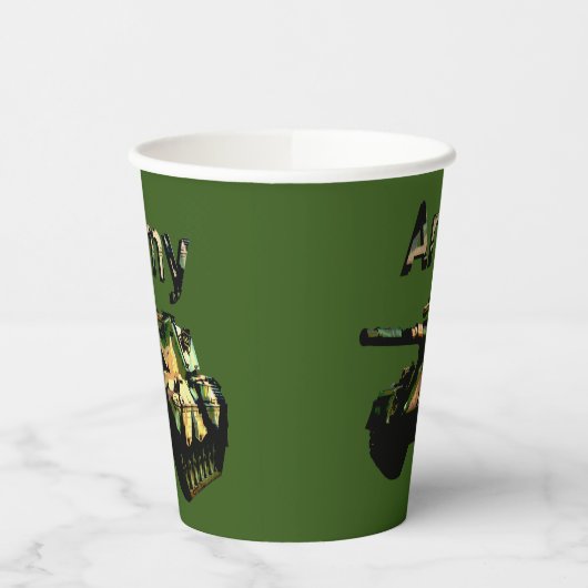 Groen Khaki Legerketank, papieren kopjes Papieren Bekers (Links)