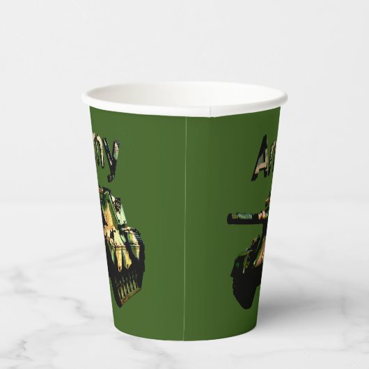 Groen Khaki Legerketank, papieren kopjes Papieren Bekers