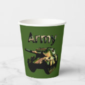 Groen Khaki Legerketank, papieren kopjes Papieren Bekers (Voorkant)