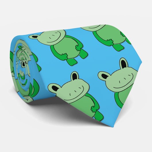 Groen Kikker Mannen Stropdas (Opgerold)