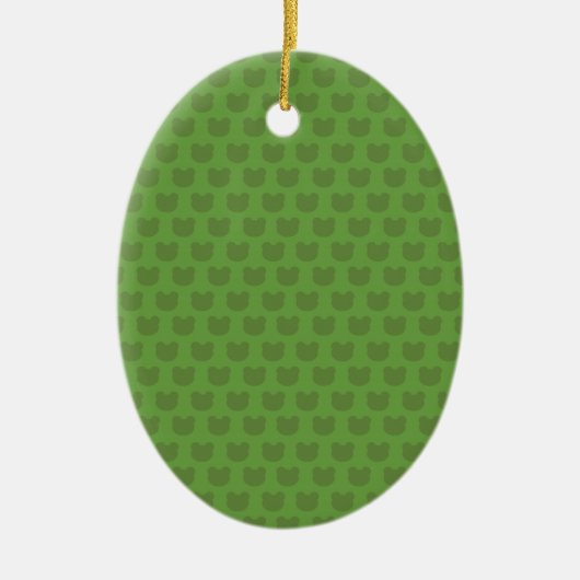 Groen kikkerpatroon keramisch ornament (Voorkant)