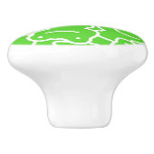 Groen kikkerpatroon keramische knop (Zijkant)