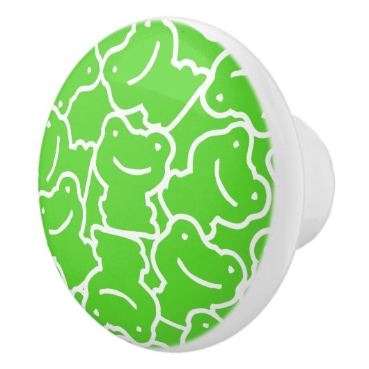 Groen kikkerpatroon keramische knop (Rechts)