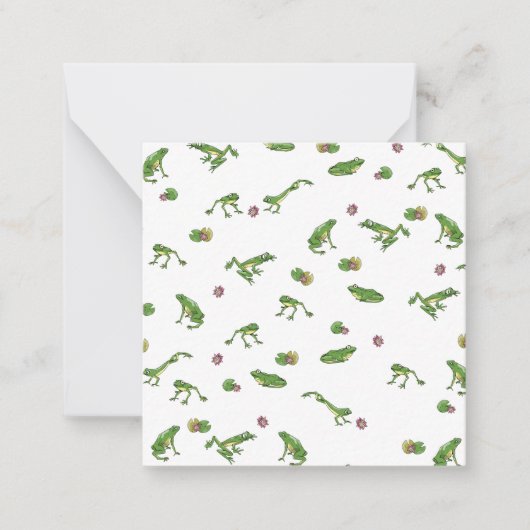 Groen kikkerpatroon notitiekaartje (Voorkant)