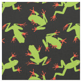 Groen kikkerpatroon op zwart stof (Close Up)