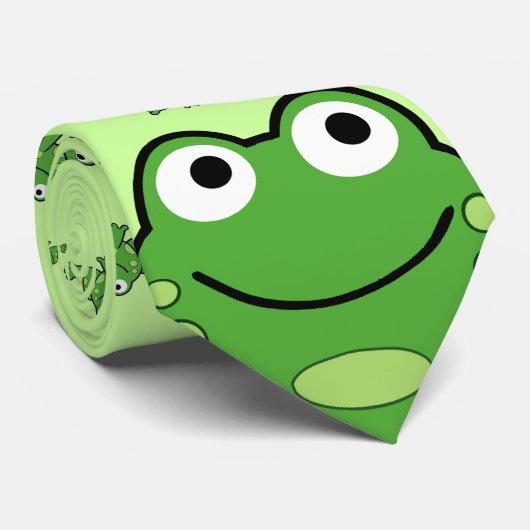 Groen kikkerpatroon stropdas (Opgerold)