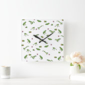 Groen kikkerpatroon vierkante klok (Huis)