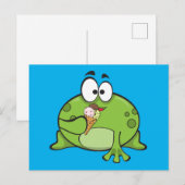 Groen kikkervisje briefkaart (Voorkant / Achterkant)