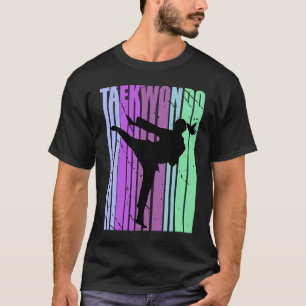 Groen Kind Karate Birthday Colorful Silhouette Spo T-shirt