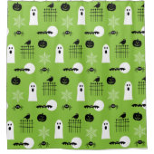 Groen Kinder Halloween Print Shower Curtain Douchegordijn (Voorkant)