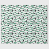 Groen "Klasse" Label van de hond en Stippen Patroo Cadeaupapier (Vlak)