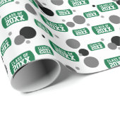 Groen "Klasse" Label van de hond en Stippen Patroo Cadeaupapier (Rol Hoek)