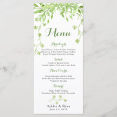 Groen Klaver Bloemen Bruiloft Menu (Voorkant)