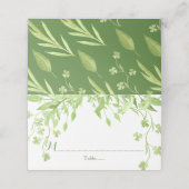 groen klaver Waterverf bloemenbruiloft Plaatskaartje (Buitenkant ongevouwen)