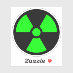 Groen klaverblad symbool op zwarte achtergrond sticker