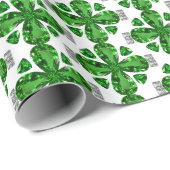 Groen klaverpatroon cadeaupapier (Rol Hoek)