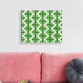 Groen klaverpatroon canvas afdruk (Insitu (Woonkamer))