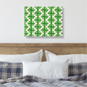 Groen klaverpatroon canvas afdruk (Insitu (Slaapkamer))