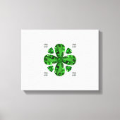 Groen klaverpatroon canvas afdruk (Voorkant)