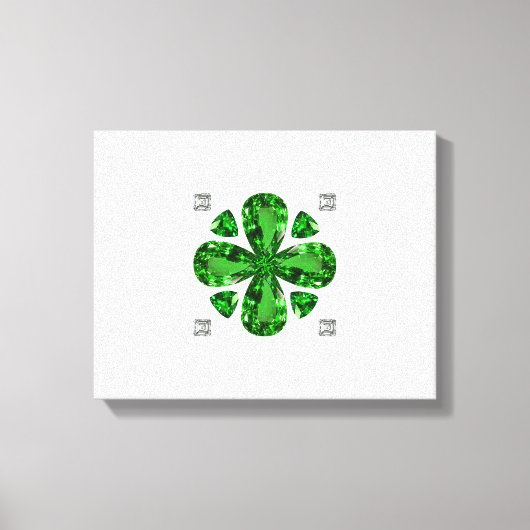 Groen klaverpatroon canvas afdruk (Voorkant)