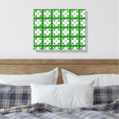 Groen klaverpatroon canvas afdruk (Insitu (Slaapkamer))