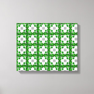 Groen klaverpatroon canvas afdruk