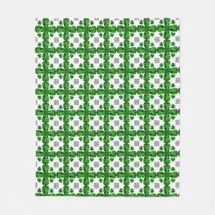 Groen klaverpatroon fleece deken