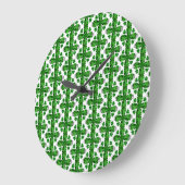 Groen klaverpatroon grote klok (Hoek)