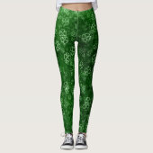 Groen klaverpatroon leggings (Voorkant)