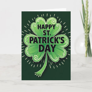 Groen Klaverpatroon St. Patrick Kaart